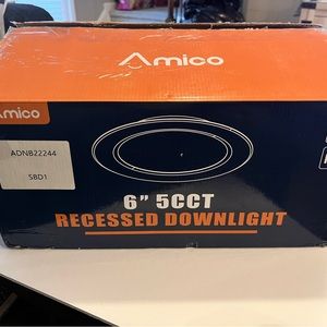 Amico CeilingLights 12 Pack 6 Inch 5CCT LED Recessedwith Junction Box ETL
